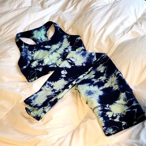 Electric and rose blue and neon green sports bra size medium